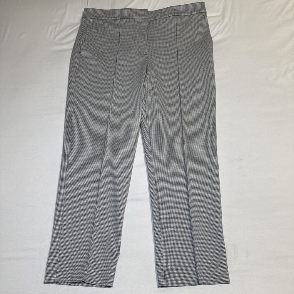 Ann Taylor Curvy Fit Houndstooth Cropped Knit Trousers Gray Ivory 14 Chic NWOT